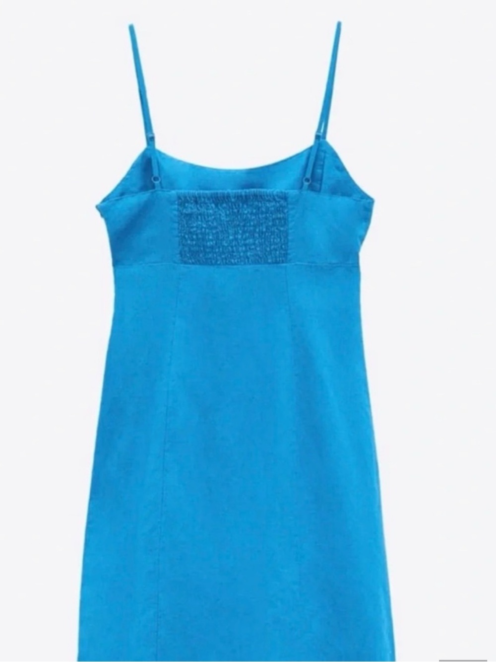 Zara Electric Blue Spaghetti-Strap Midi Dress with Side Slit - Picture 4 of 9